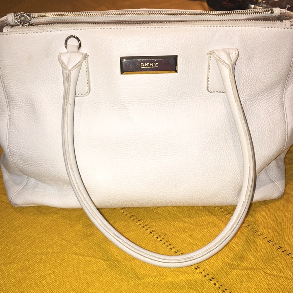 White DKNY bag